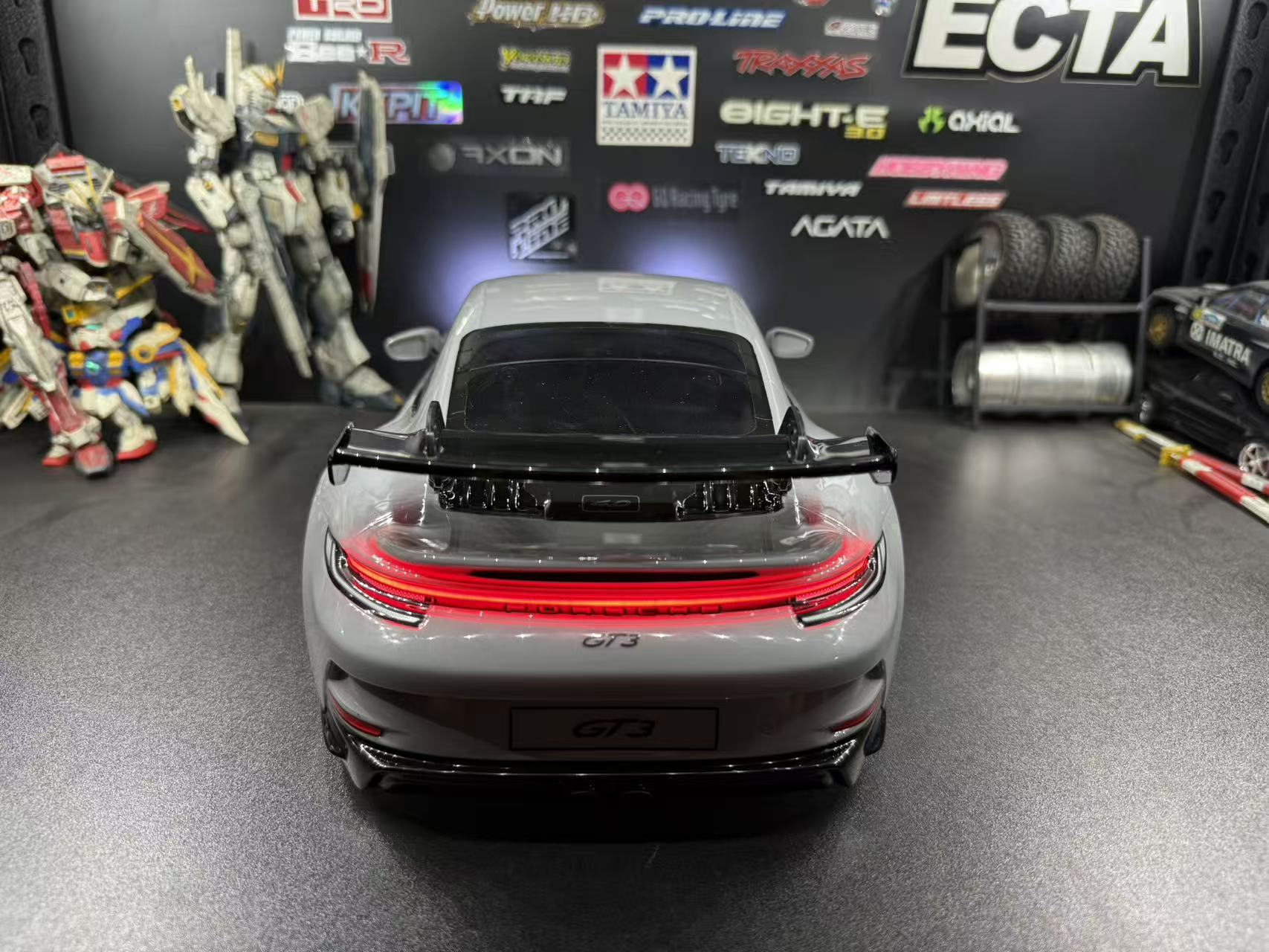 TAMIYA 1/10 Porsche 911 GT3 (992) —  Arctic Grey  Body Shell Only w/ Realistic Working Headlights