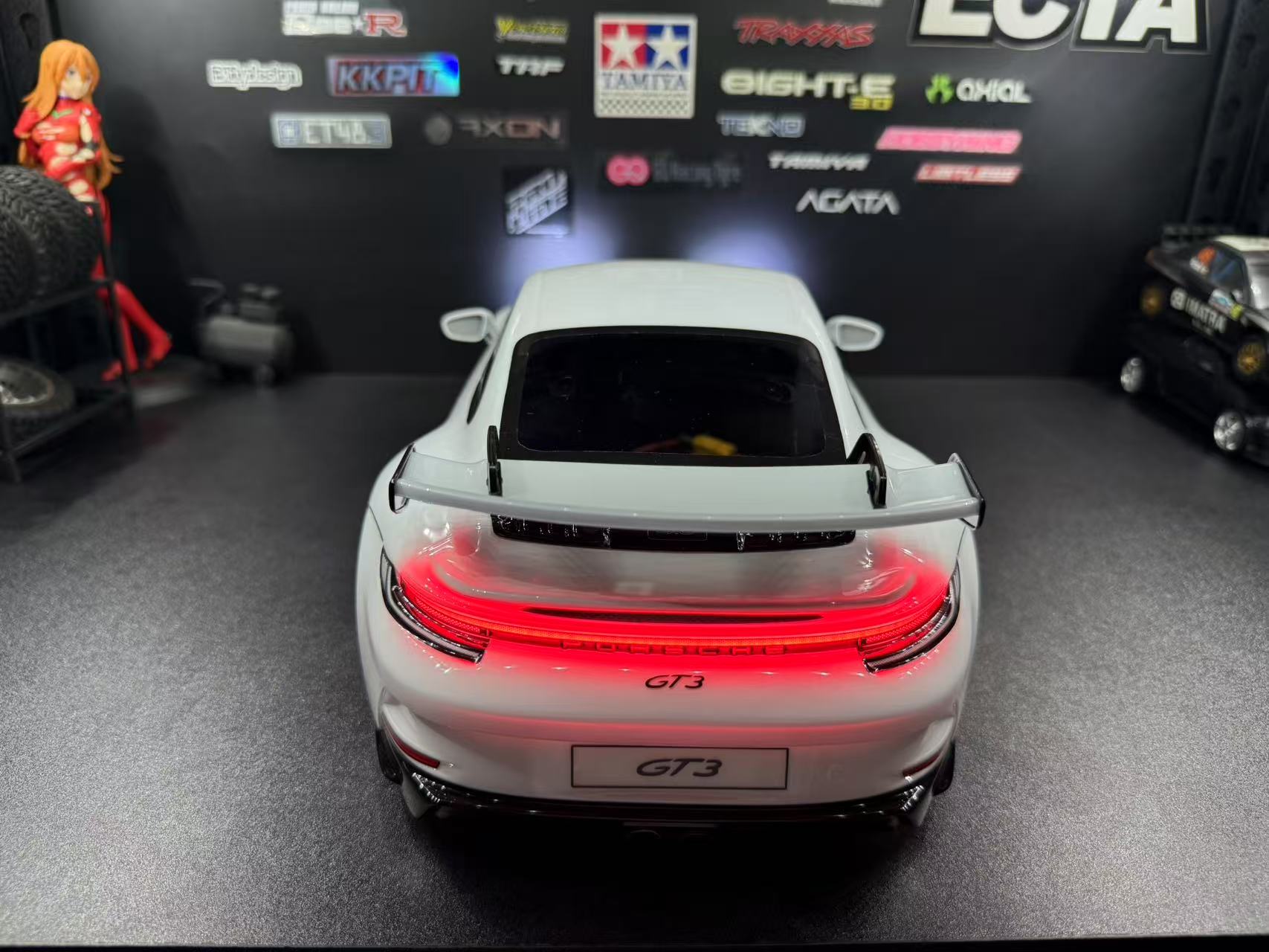 TAMIYA 1/10 Porsche 911 GT3 (992) —  White Body Shell Only w/ Realistic Working Headlights
