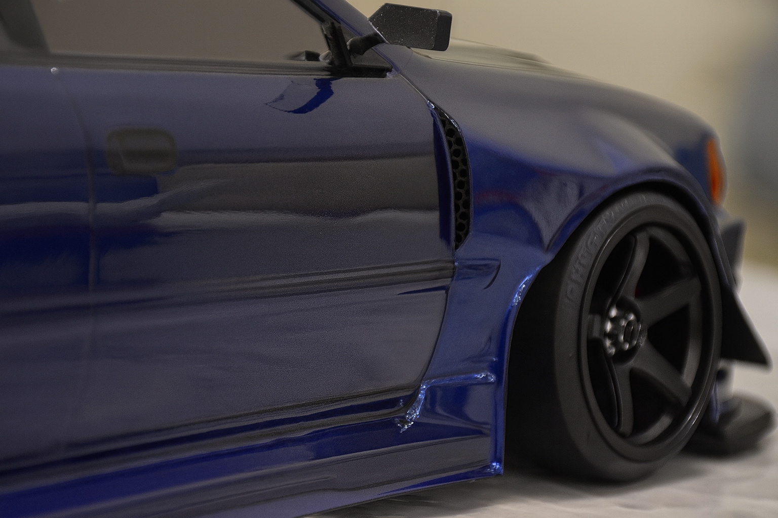 Toyota Chaser JZX100 1/10 RC Drift Body Shell – Deep Blue Widebody with LED Lights (JDM Style)