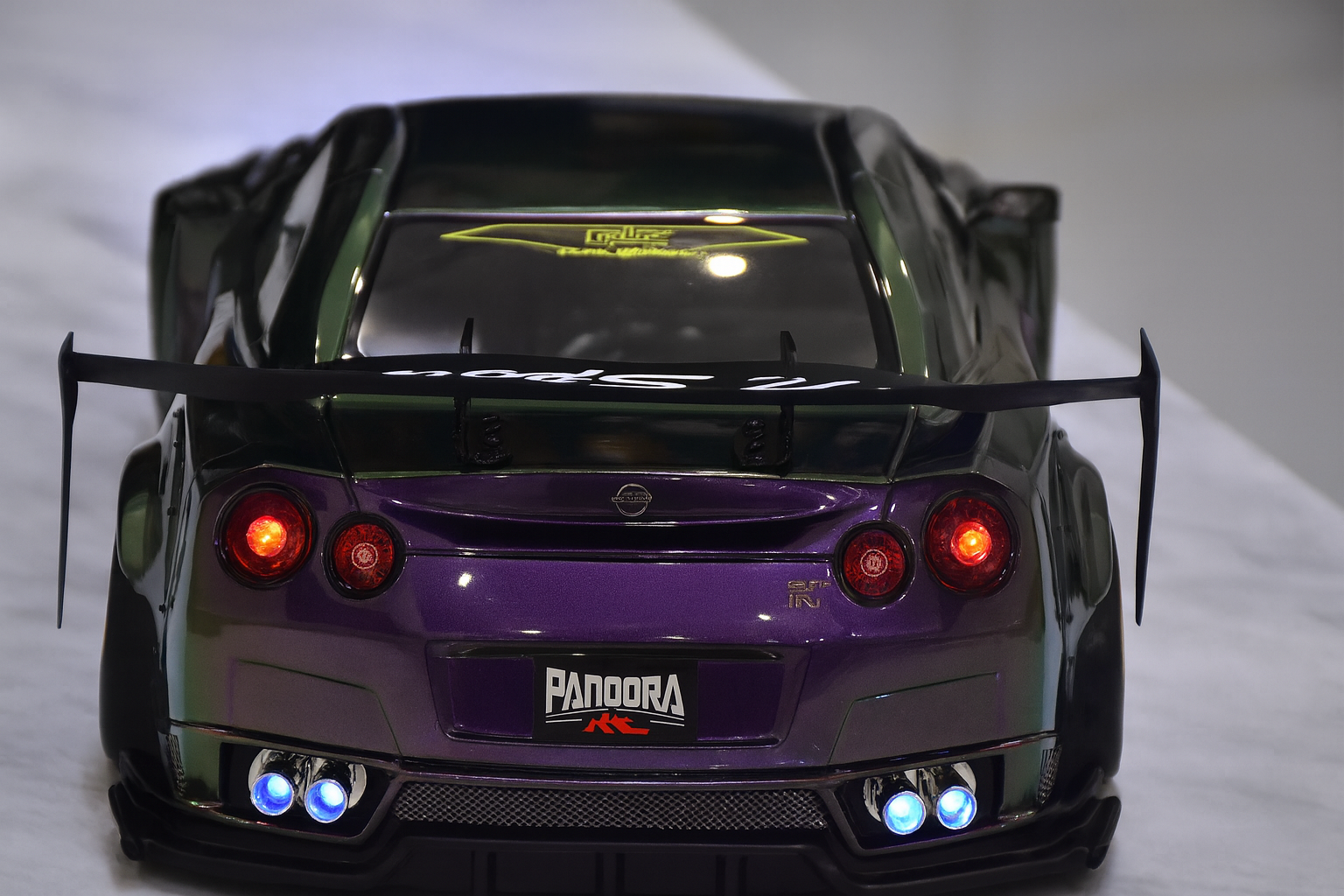Nissan GT-R R35 Liberty Walk / Rocket Bunny 1/10 RC Drift Body Shell – Chameleon Paint & Linked LED Edition