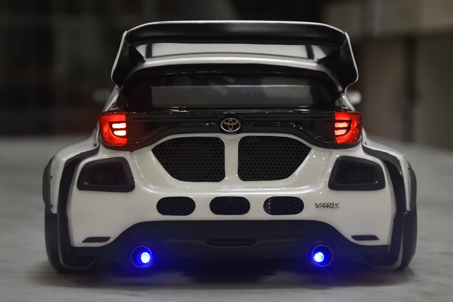 Toyota GR Yaris 1/10 RC Drift Body Shell – Widebody Style with LED Lights (Show Spec Display Edition)