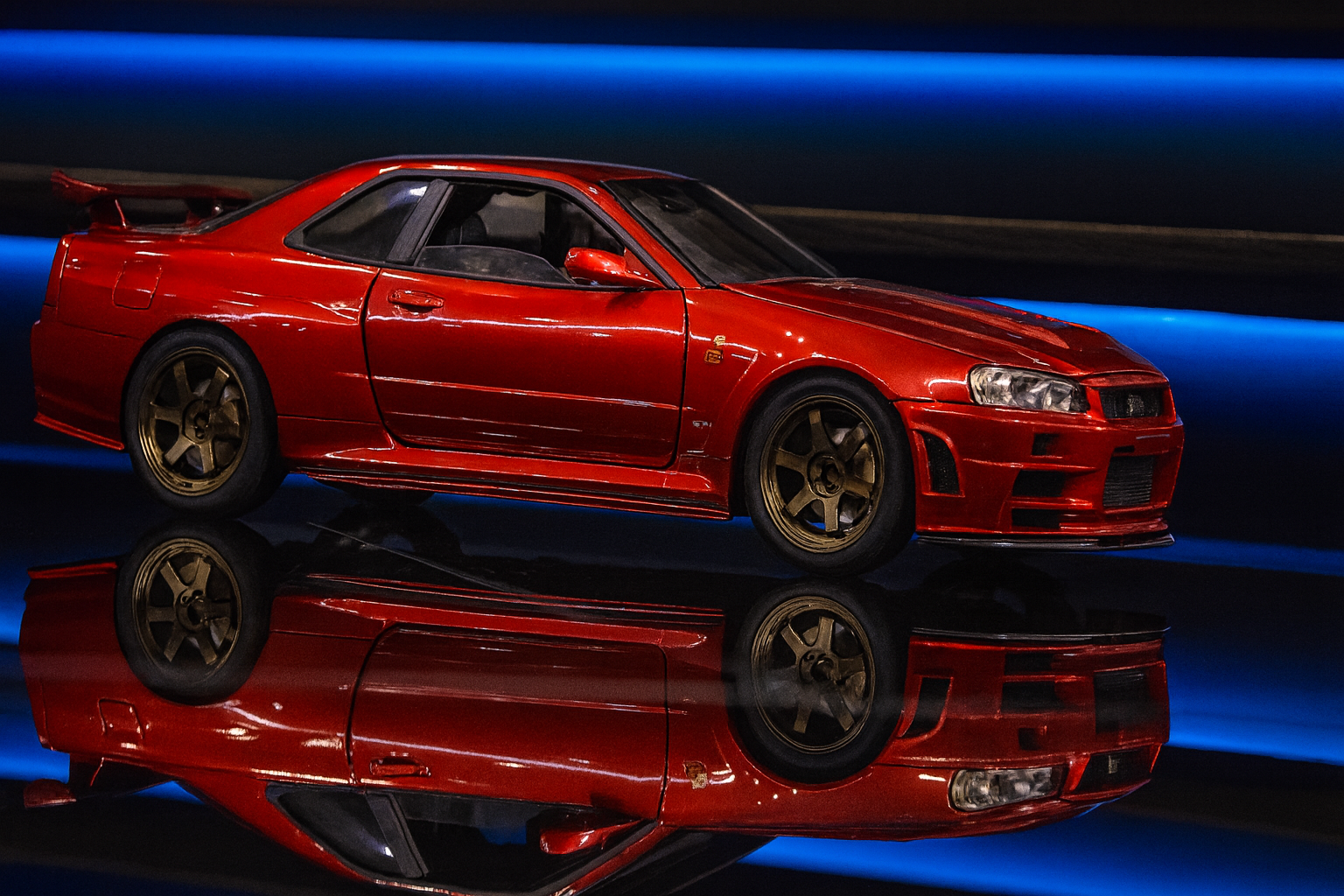 Capo 1/8 Nissan Skyline GT-R R34 Z-Tune Electric RC Model Car – Metal Detailing & LED Lights