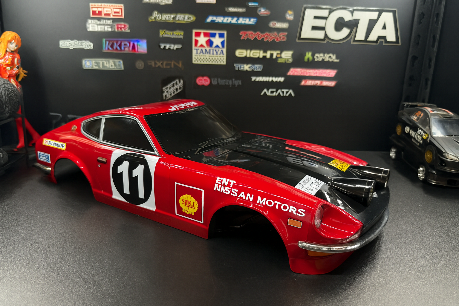 1/10 Tamiya Datsun 240Z Rally RC Body – Devil Z Wangan Midnight Style with Headlights & Taillights