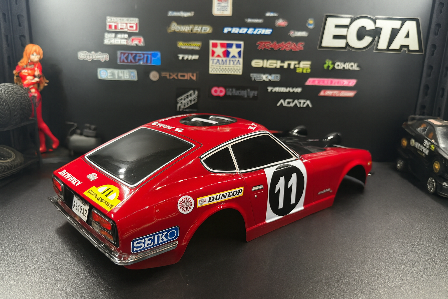 1/10 Tamiya Datsun 240Z Rally RC Body – Devil Z Wangan Midnight Style with Headlights & Taillights