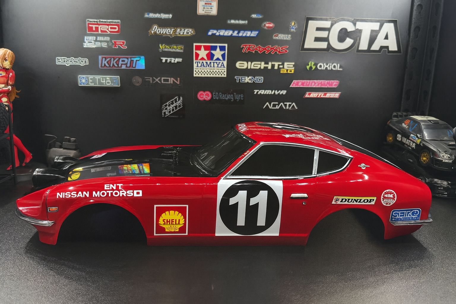 1/10 Tamiya Datsun 240Z Rally RC Body – Devil Z Wangan Midnight Style with Headlights & Taillights