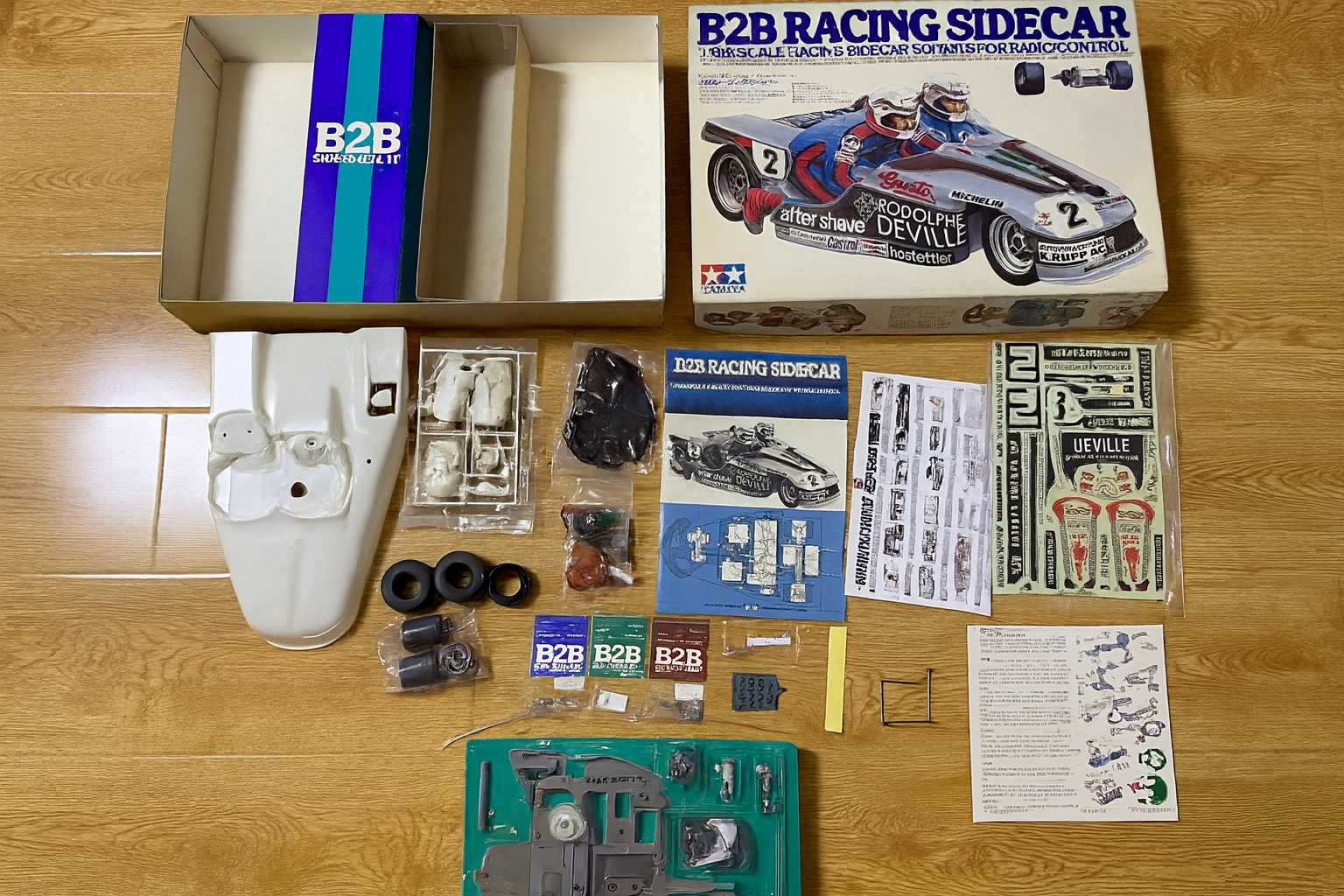 Rare Tamiya B2B Racing Sidecar 1/8 RC Kit (1979) – Vintage Unassembled Model, Collector’s Edition