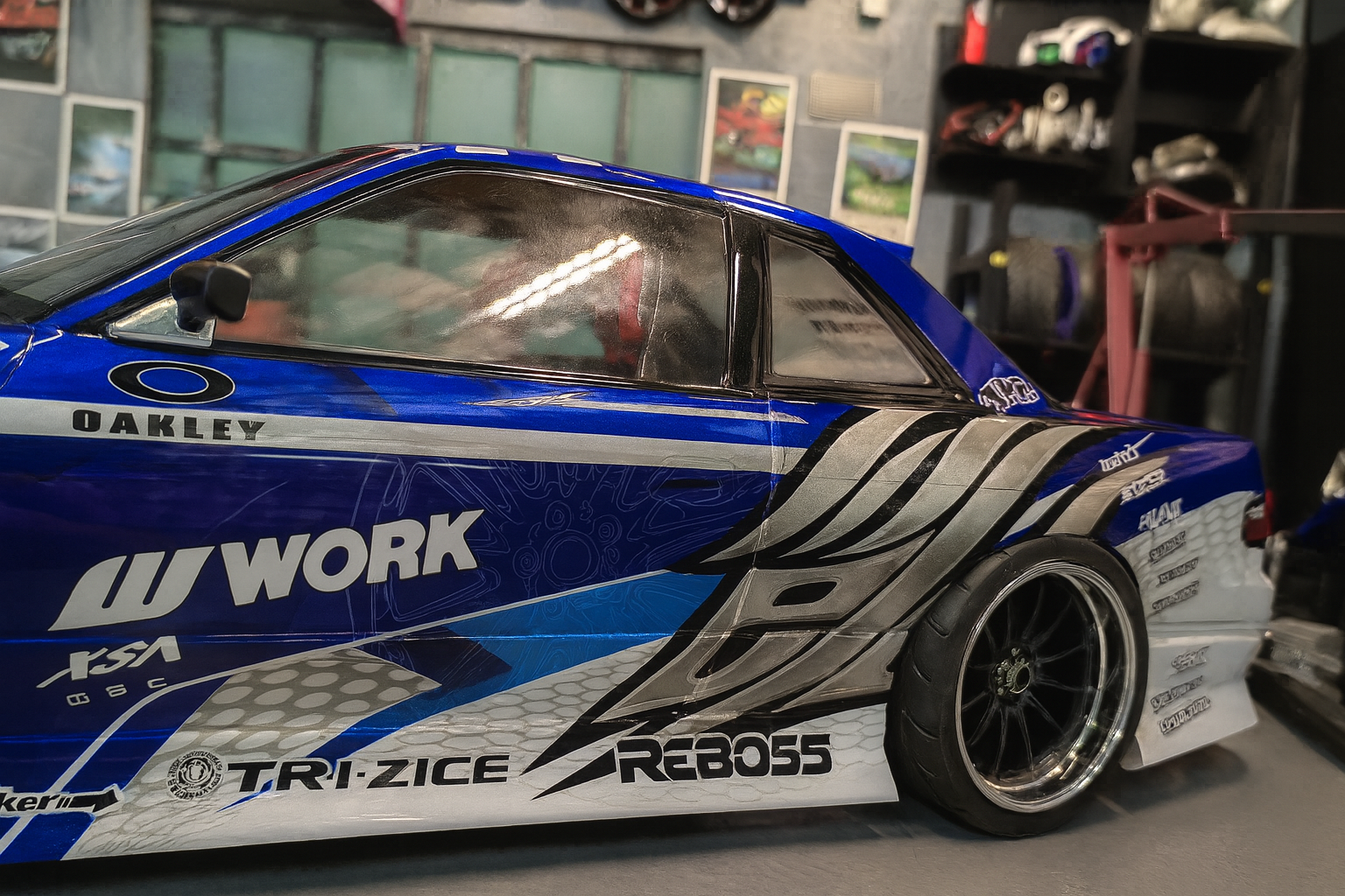 1/10 ADD S13 OD Hyakushiki Livery Drift Body Shell – Painted & LED Ready