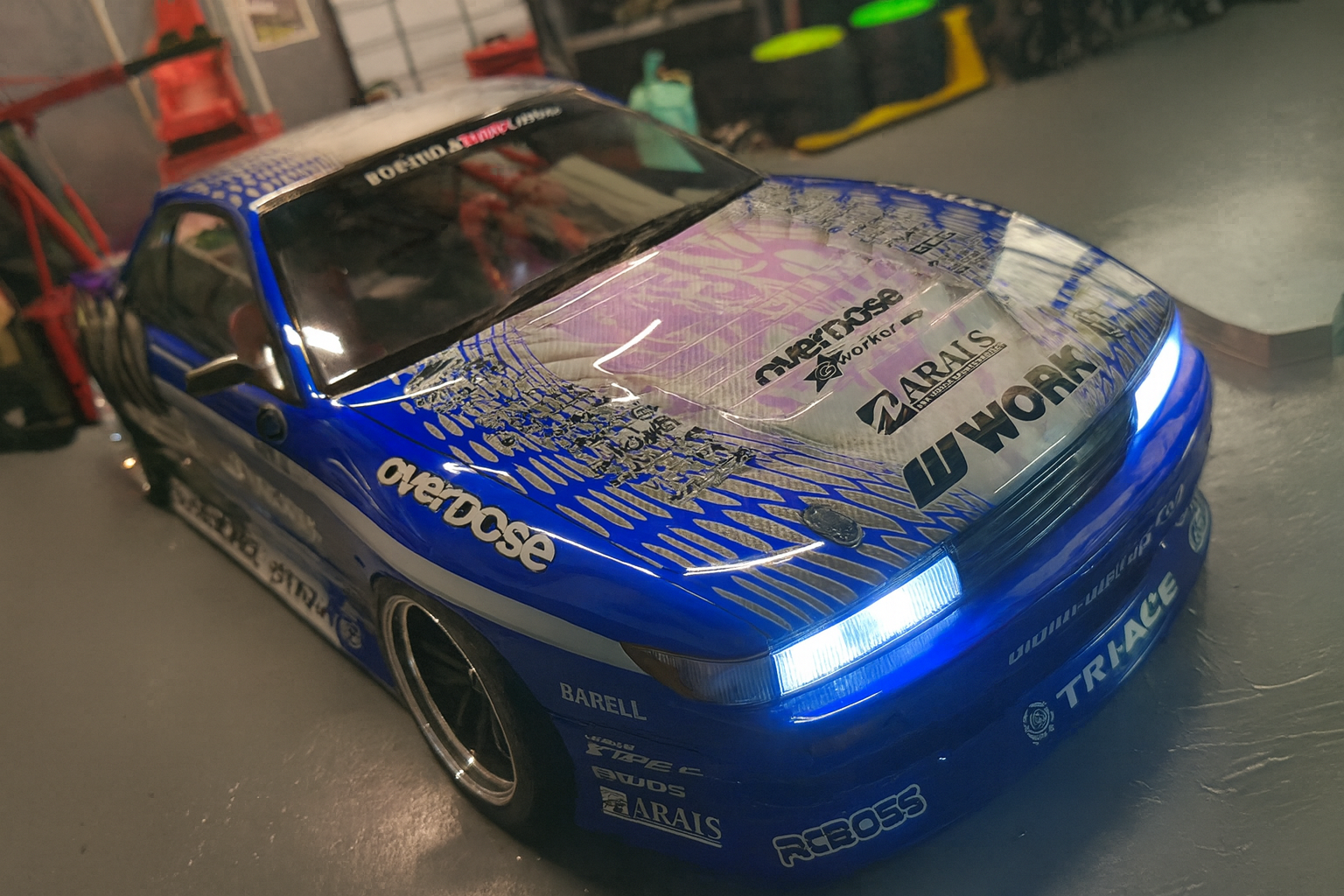 1/10 ADD S13 OD Hyakushiki Livery Drift Body Shell – Painted & LED Ready