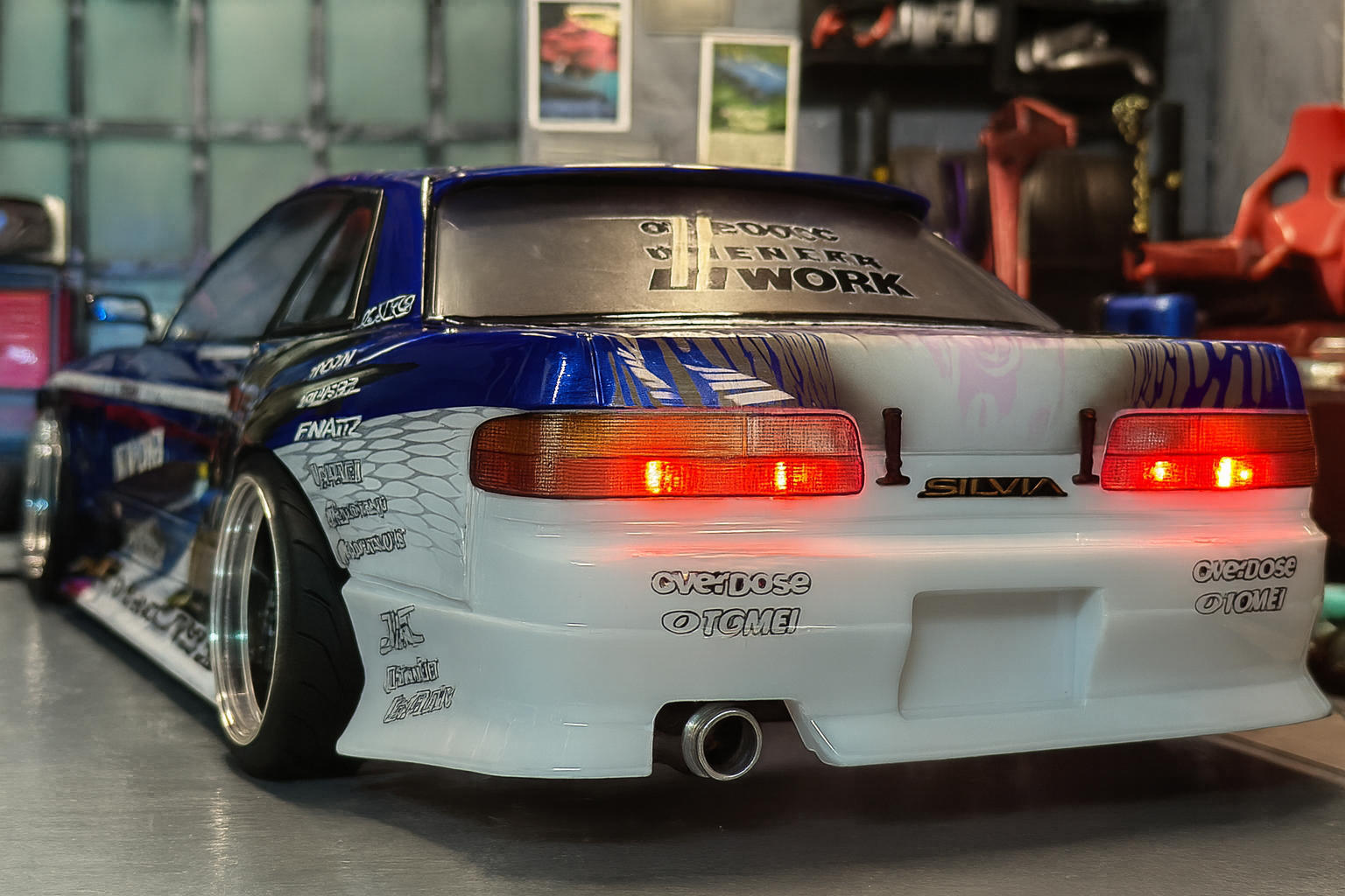 1/10 ADD S13 OD Hyakushiki Livery Drift Body Shell – Painted & LED Ready
