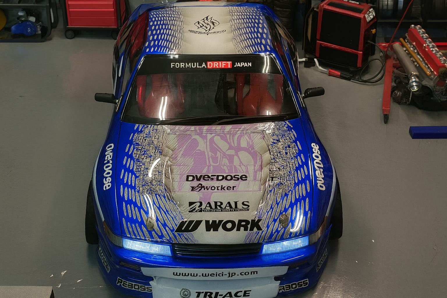 1/10 ADD S13 OD Hyakushiki Livery Drift Body Shell – Painted & LED Ready