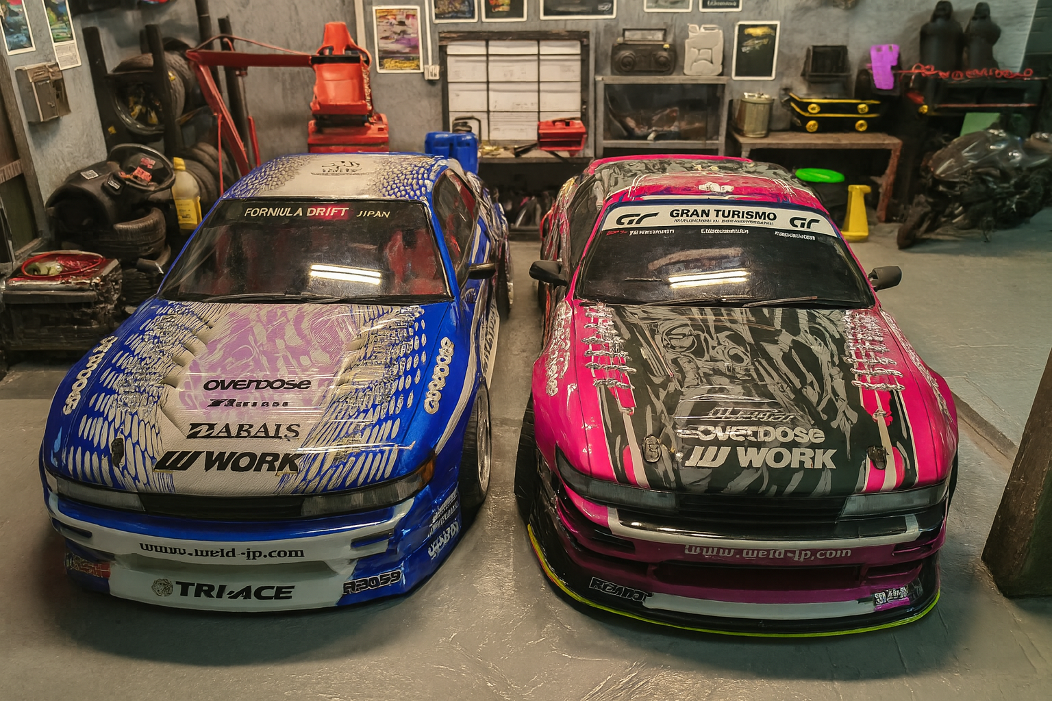 1/10 ADD S13 OD Hyakushiki Livery Drift Body Shell – Painted & LED Ready