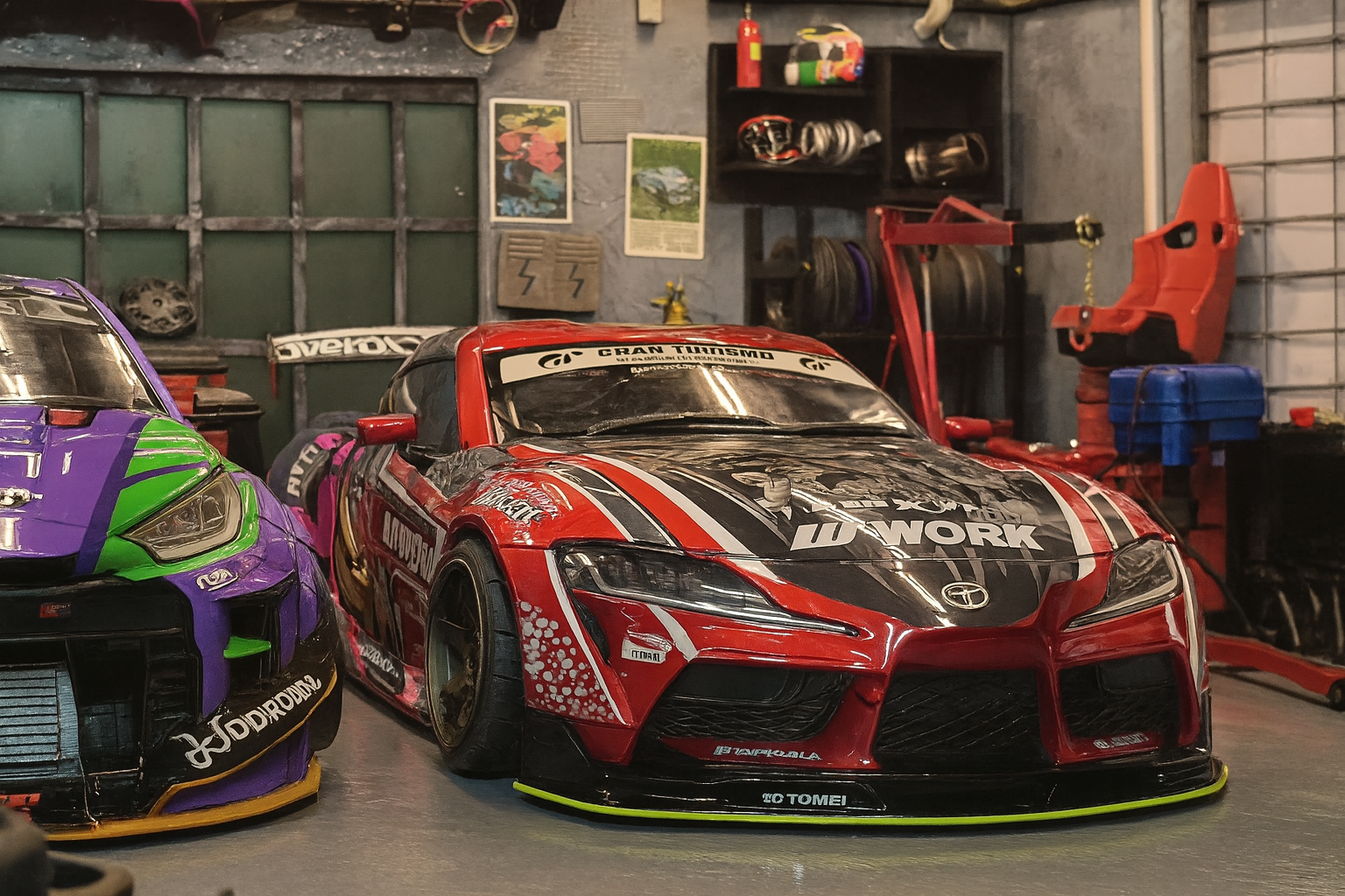 1/10 Toyota GR Supra A90 OD Livery Drift Body Shell – Show Up Paint