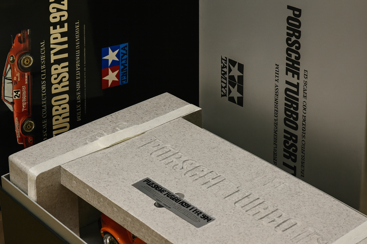 Tamiya Porsche 934 RSR 1/12 Scale Deer Horn Livery – Rare Finished Model with Mirror Display Base