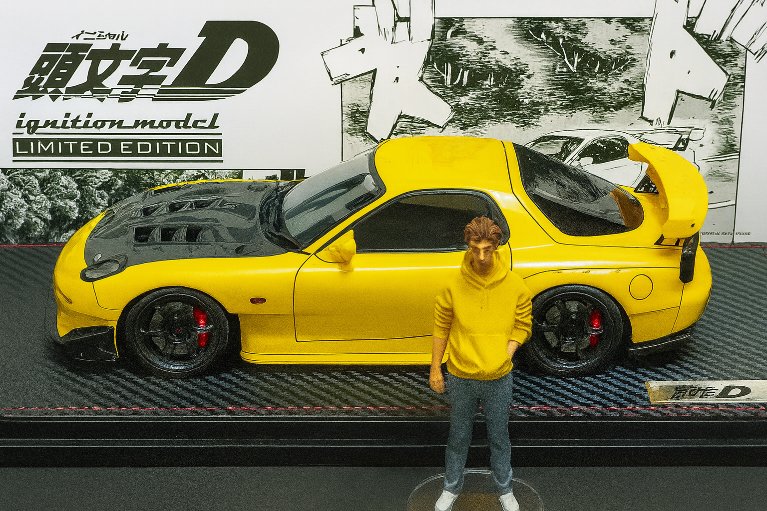IG 1/18 Initial D Mazda RX-7 FD3S with Takahashi Keisuke Figure – Limited Edition of 180 Worldwide