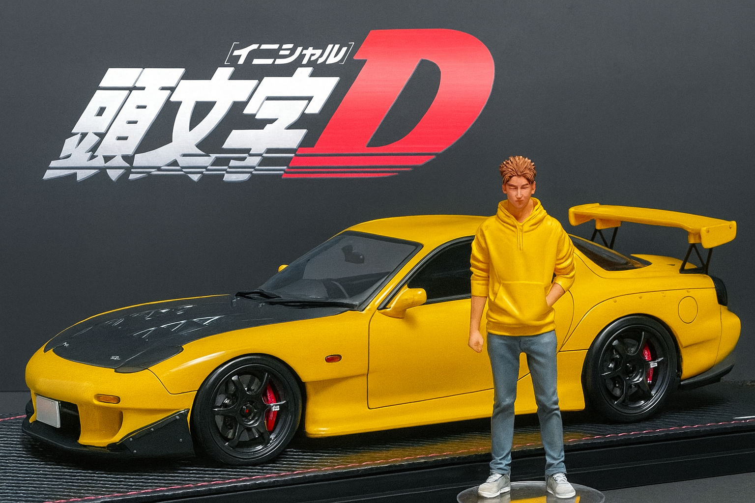 IG 1/18 Initial D Mazda RX-7 FD3S with Takahashi Keisuke Figure – Limited Edition of 180 Worldwide