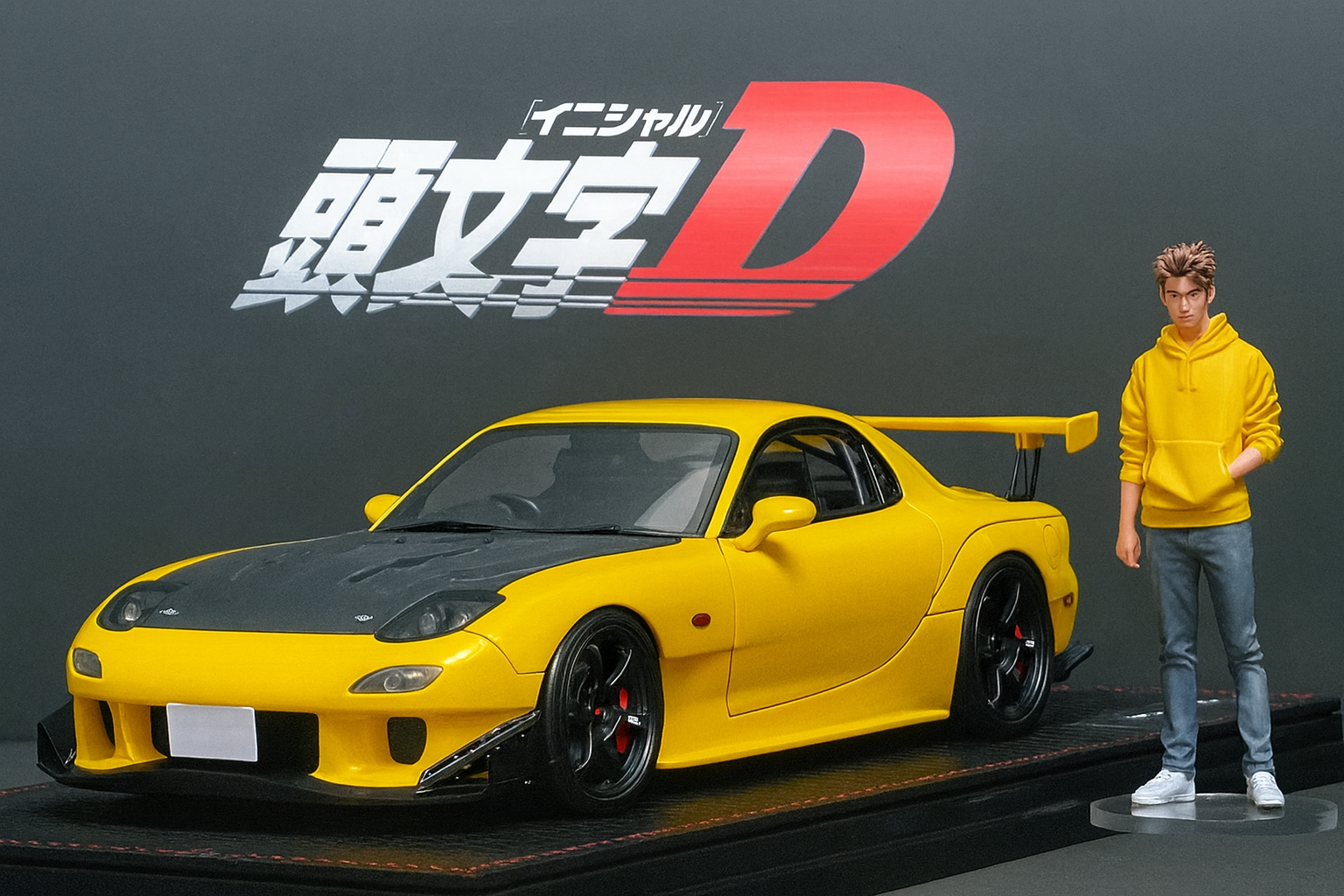 IG 1/18 Initial D Mazda RX-7 FD3S with Takahashi Keisuke Figure – Limited Edition of 180 Worldwide