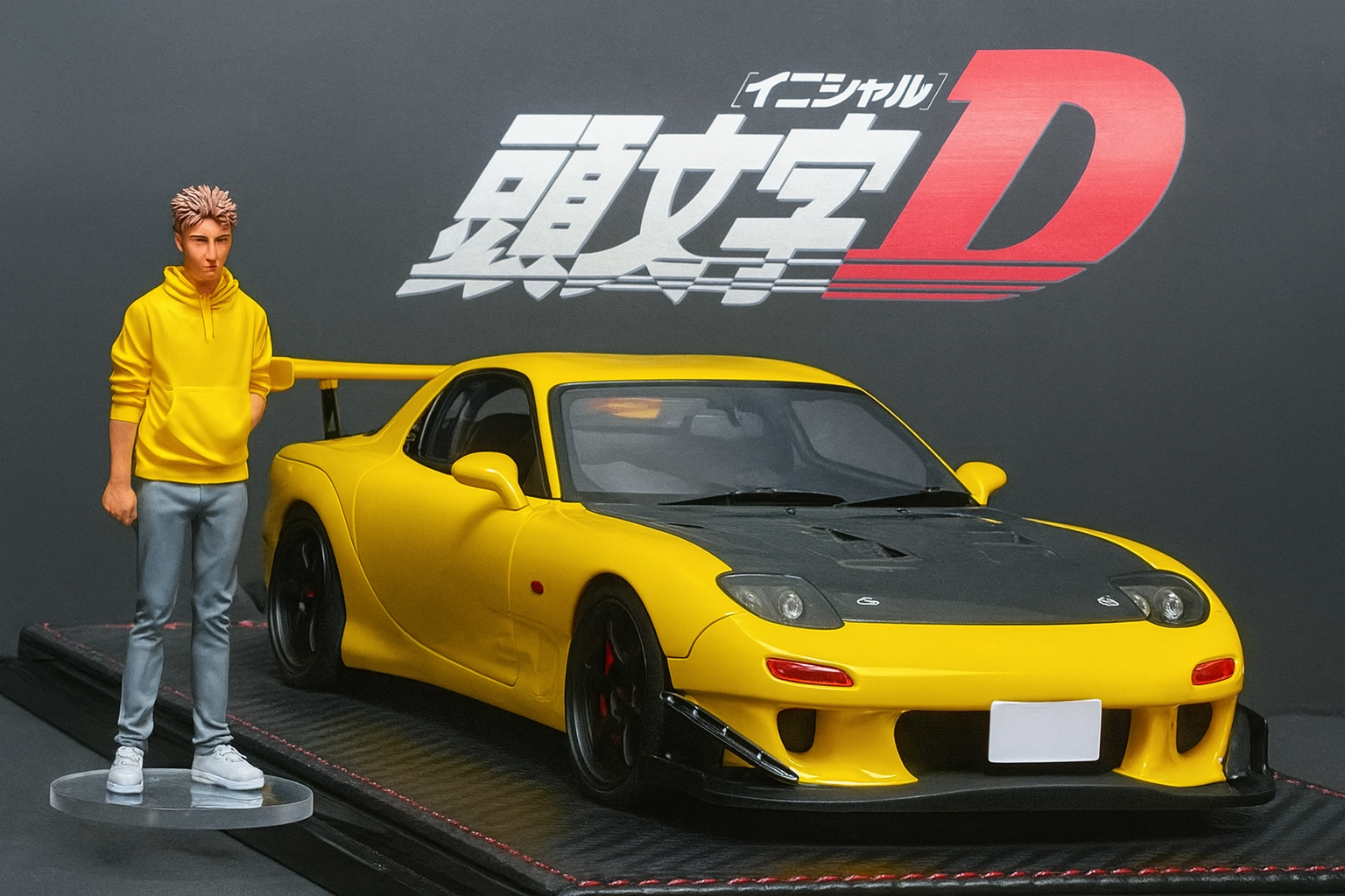 IG 1/18 Initial D Mazda RX-7 FD3S with Takahashi Keisuke Figure – Limited Edition of 180 Worldwide