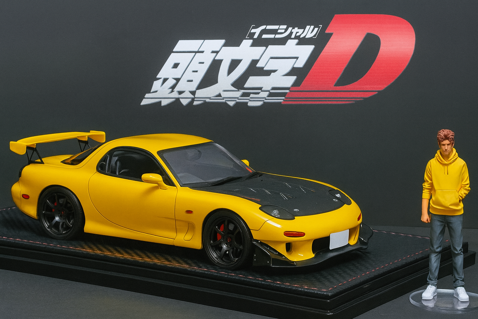 IG 1/18 Initial D Mazda RX-7 FD3S with Takahashi Keisuke Figure – Limited Edition of 180 Worldwide