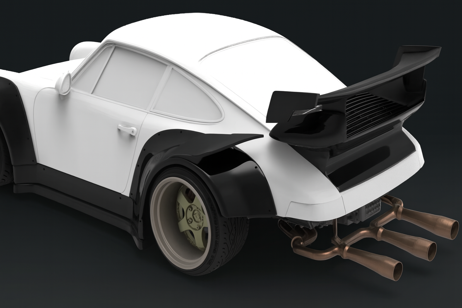 1/24 RWB Porsche 911 (930) Resin Widebody Kit with Exhaust – Fits Tamiya | 3D-Printed Resin Upgrade