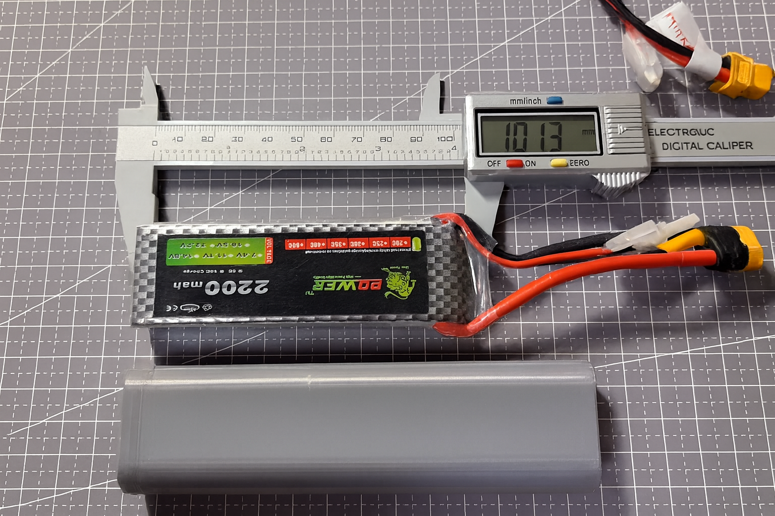 TAMIYA TT-02 Battery Case – 3D Printed Holder for 2200mAh Round Pack | 120×33×17.8mm