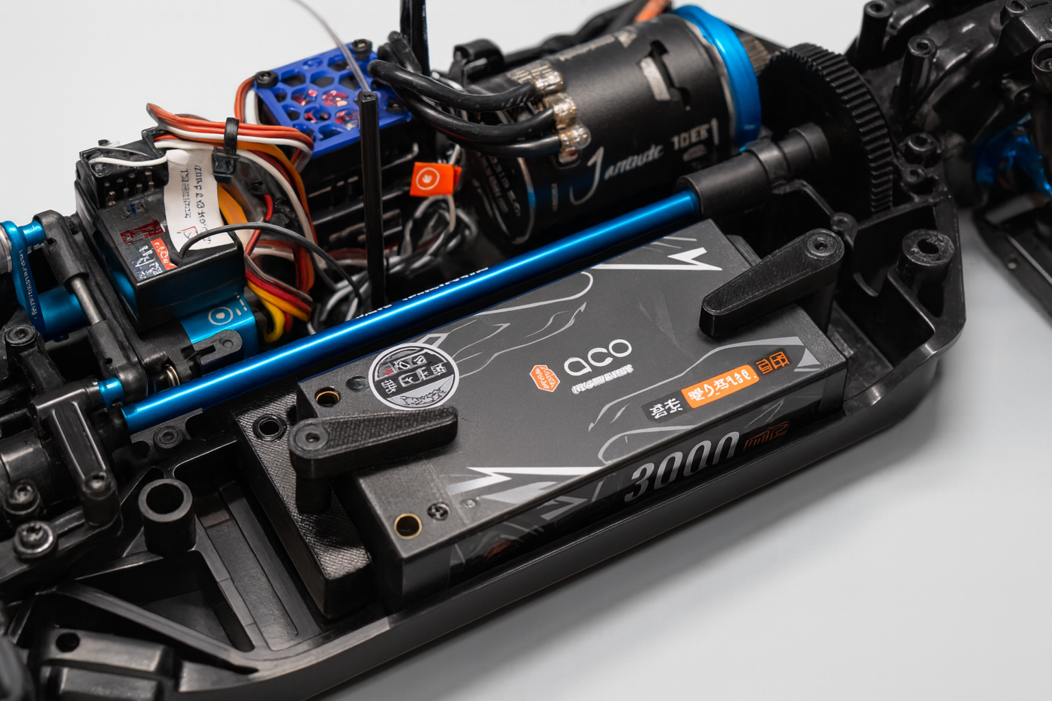 TAMIYA TT-02 Short Battery Mount – PETG Bracket for 96×47×26mm Packs | Front / Mid / Rear Options