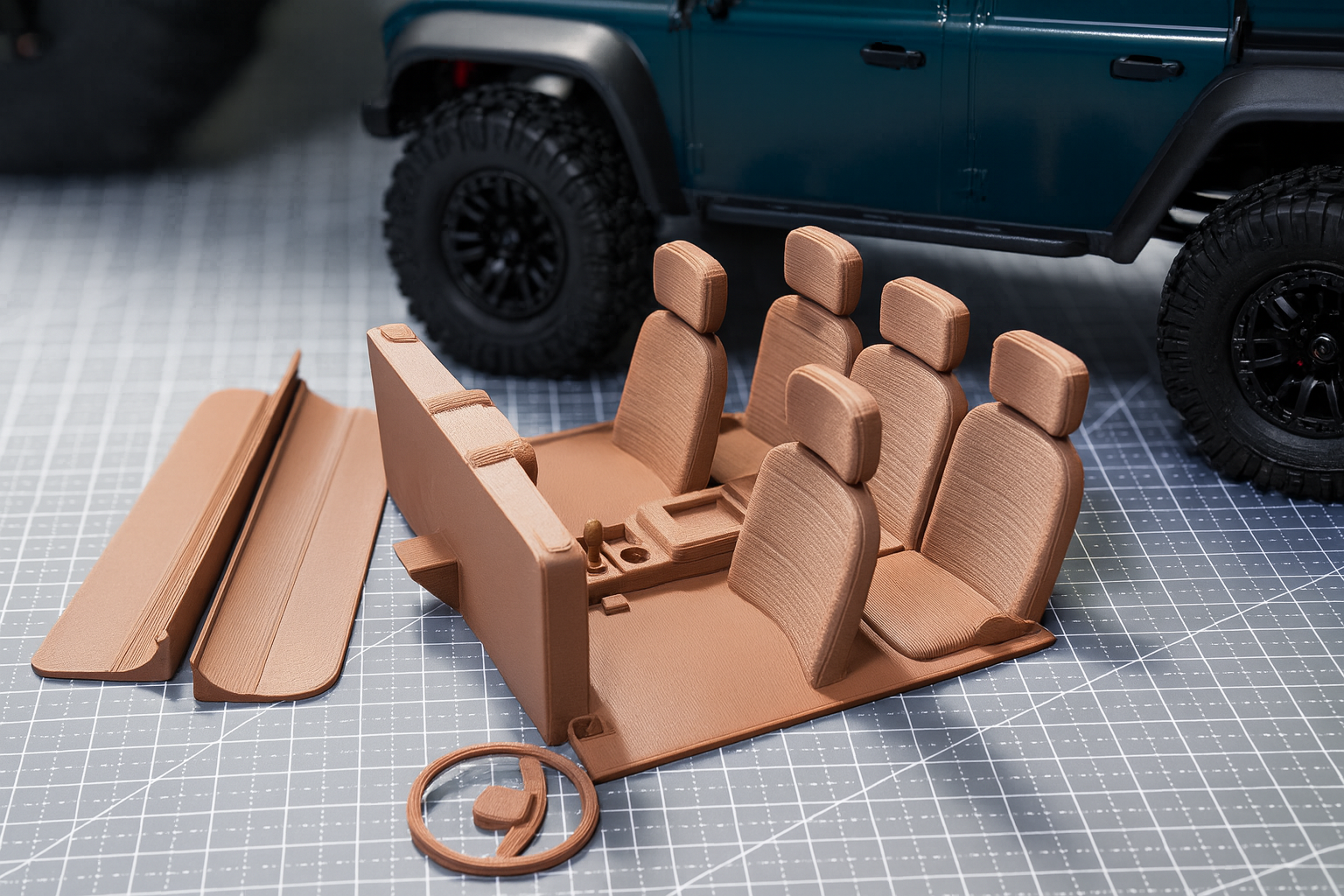 TRAXXAS TRX-4M 1/18 Land Rover Defender Interior Kit – Realistic Clip-On, No-Drill Install (Body Not Included)