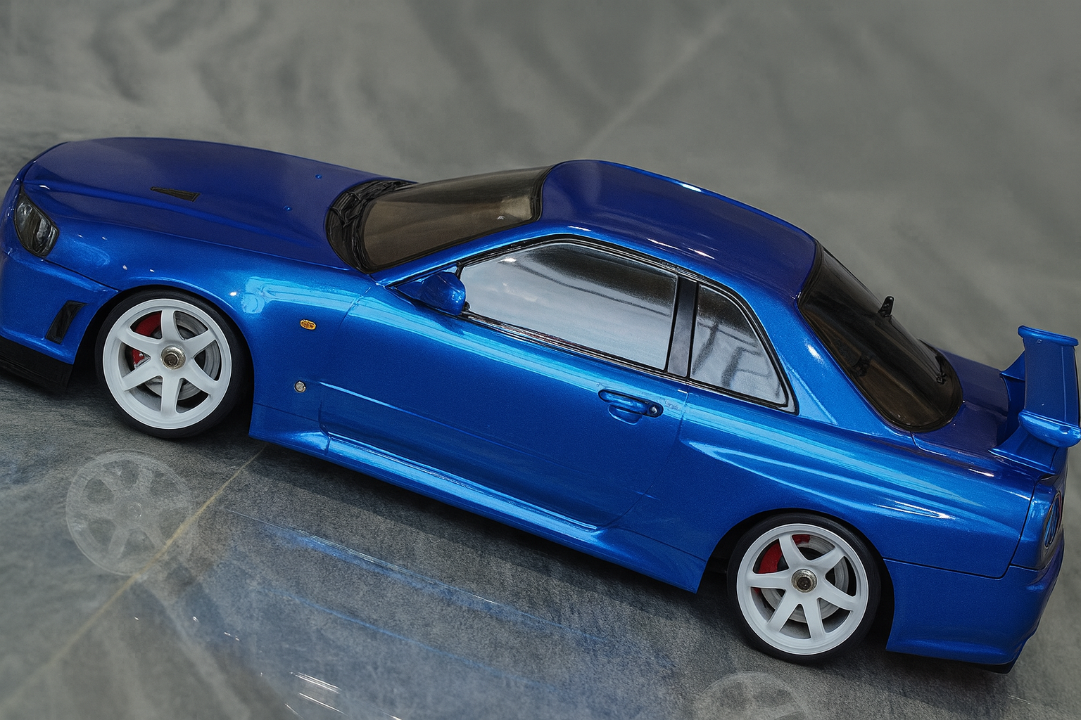 Killerbody Nissan Skyline GT-R R34 — 1/10 Pre-Painted RC Drift & Touring Body Shell (Blue / Champagne / Pearl White, 257mm)