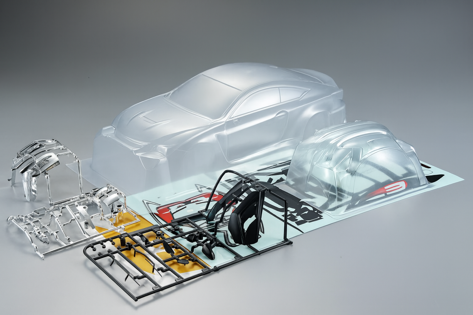 Killerbody Lexus RC-F Pandem Widebody Clear Drift Body Shell Kit – 1/10 | 200mm Width, 257mm Wheelbase