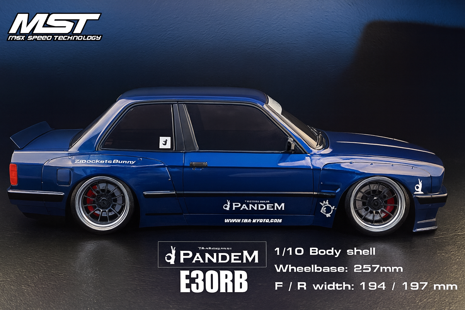 MST RMX 2.0 RTR E30RB — 1/10 Brushless RC Drift Car with Tunable RWD Chassis (Deep Blue / Gray)