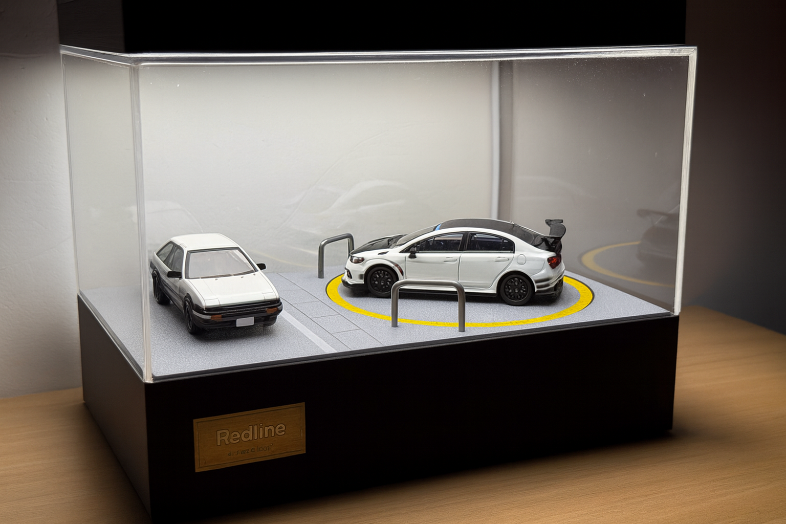 1/64 Scale Rotating Parking Garage Display Platform – Fast & Furious Tokyo Drift Inspired | Standard & Upgraded LED Versions