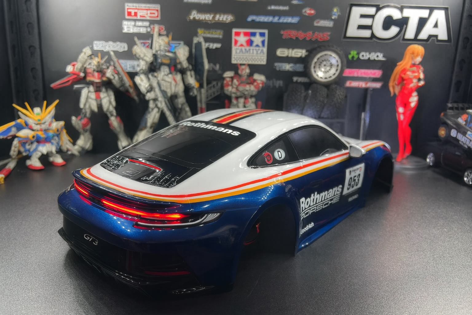 Tamiya Porsche 911 GT3 (992) – 1/10 RC Body Shell Only | 251mm (#51705) with LED Lights