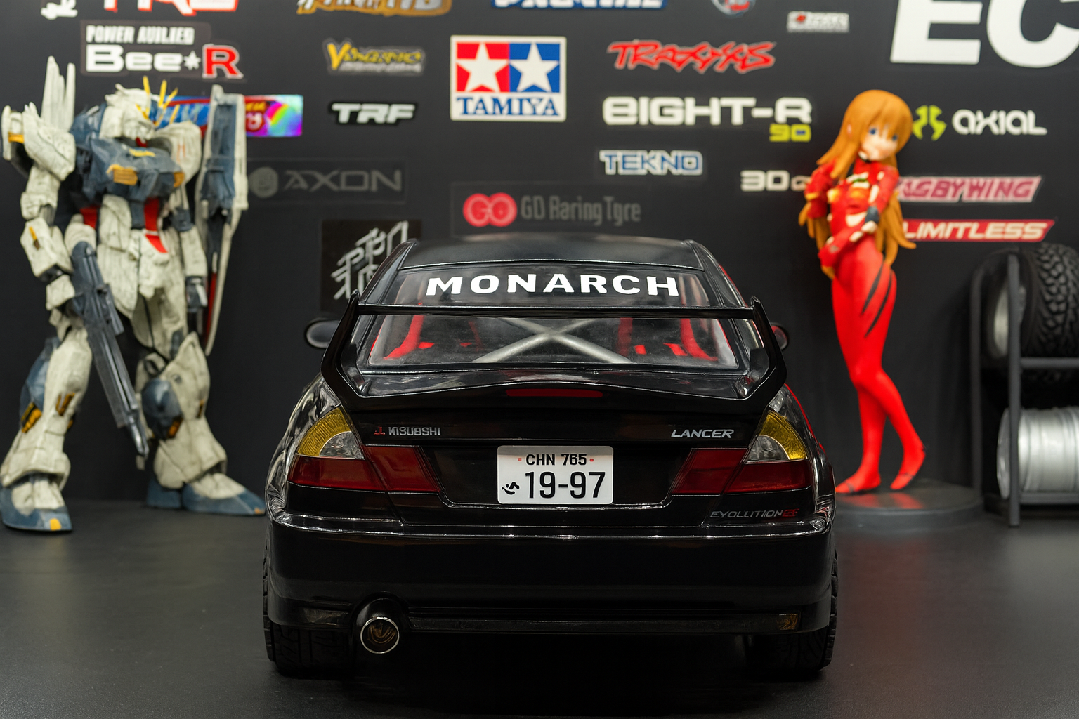 Tamiya Mitsubishi Lancer Evolution V Evo 5 RTR (587XX) — 1/10 RC Rally Car XV-01 Chassis with LED Headlights & Taillights