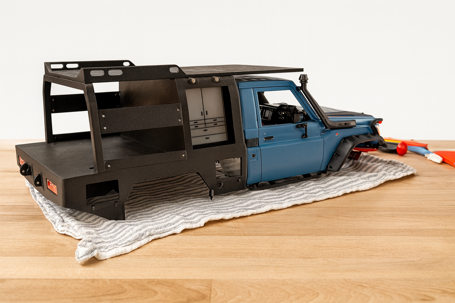 Toyota LC70 Overland Rear Bed Rig — 1/10 RC Crawler Accessory for 313mm Chassis