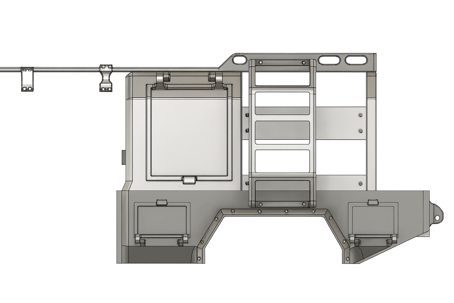 Toyota LC70 Overland Rear Bed Rig — 1/10 RC Crawler Accessory for 313mm Chassis