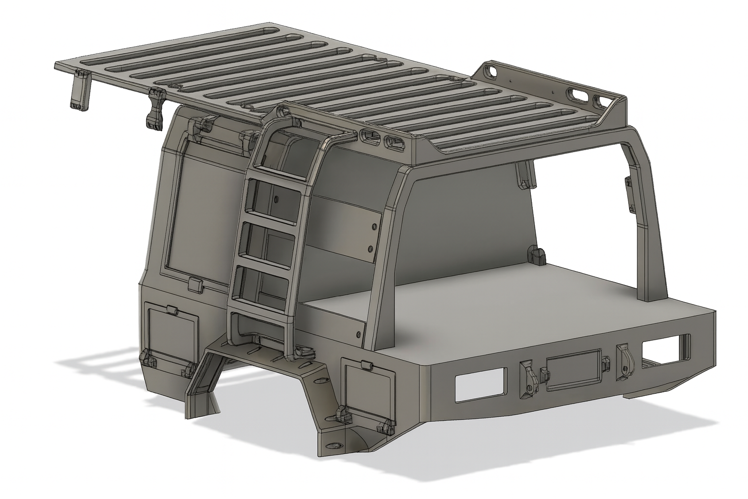Toyota LC70 Overland Rear Bed Rig — 1/10 RC Crawler Accessory for 313mm Chassis