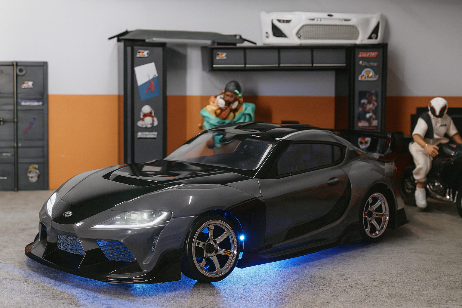 ADDICTION Toyota Supra A90 — 1/10 Pre-Painted RC Drift/Touring Body Shell (Cement Grey, 257mm)