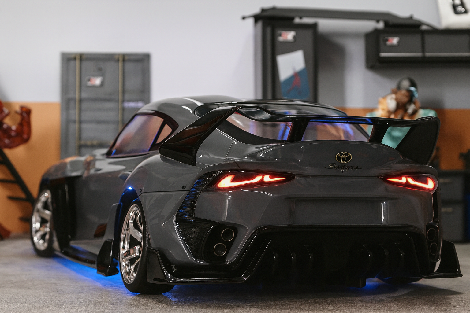 ADDICTION Toyota Supra A90 — 1/10 Pre-Painted RC Drift/Touring Body Shell (Cement Grey, 257mm)