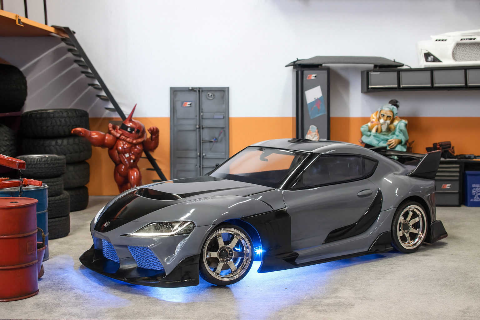 ADDICTION Toyota Supra A90 — 1/10 Pre-Painted RC Drift/Touring Body Shell (Cement Grey, 257mm)