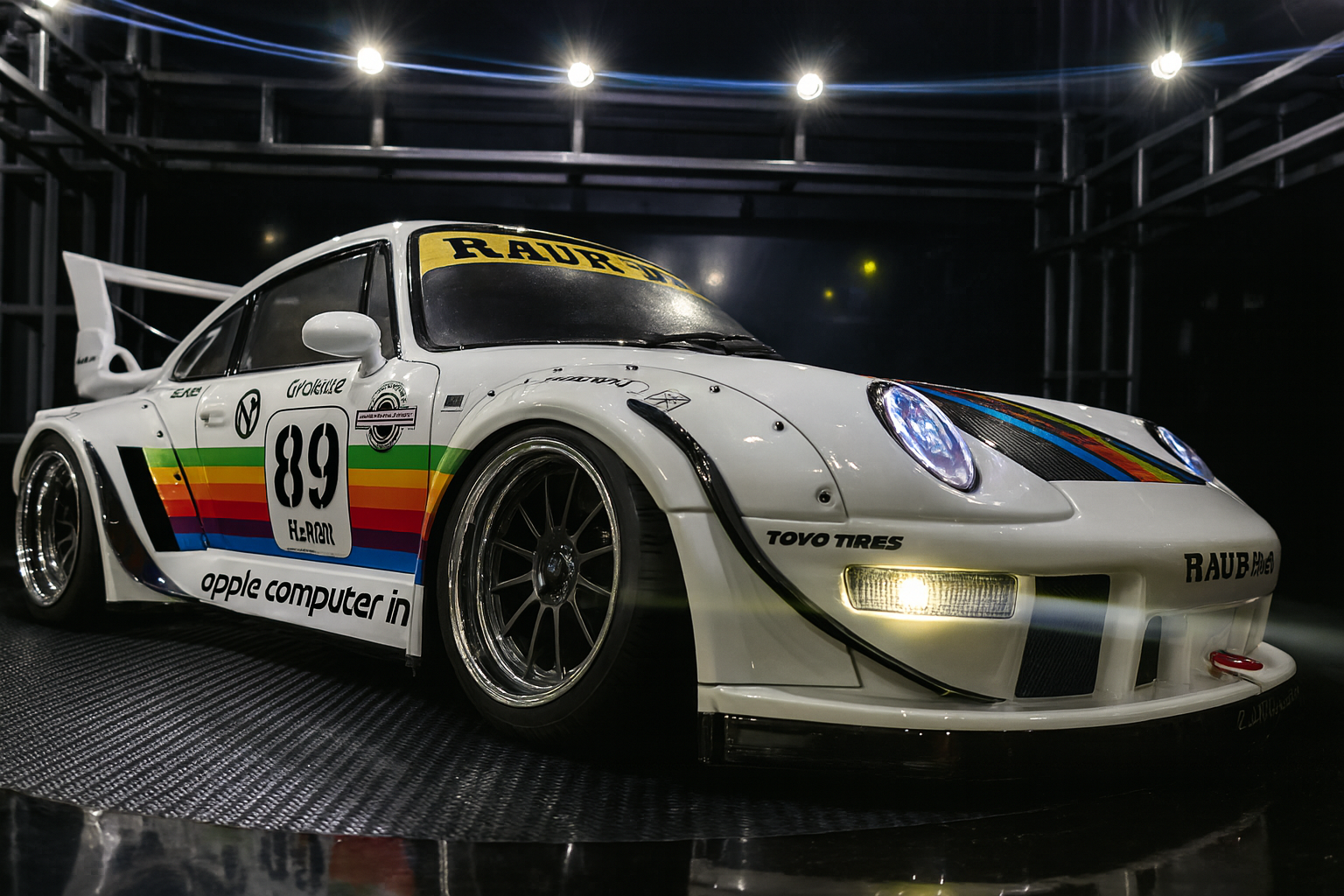 Pandora RC RWB Porsche 993 TYPE Widebody — 1/10 Drift Body Shell Pre-Painted with Realistic LED Headlights & Taillights