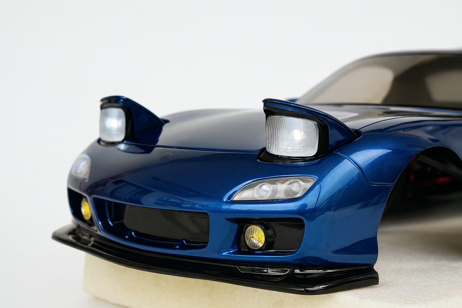 ABC Hobby RX-7 FD3S 1/10 Drift Body Shell — Metallic Blue with Working Pop-Up Lights