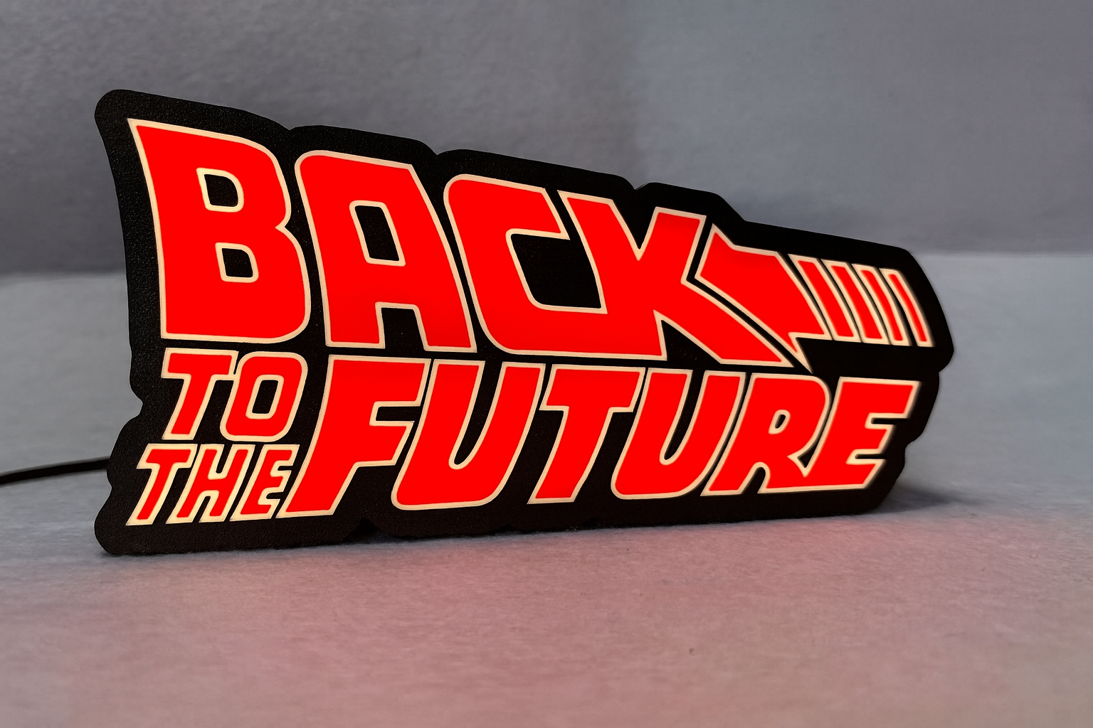 Back to the Future LED Night Light Sign – Rechargeable Magnetic Desk & Gaming Lamp (20cm)
