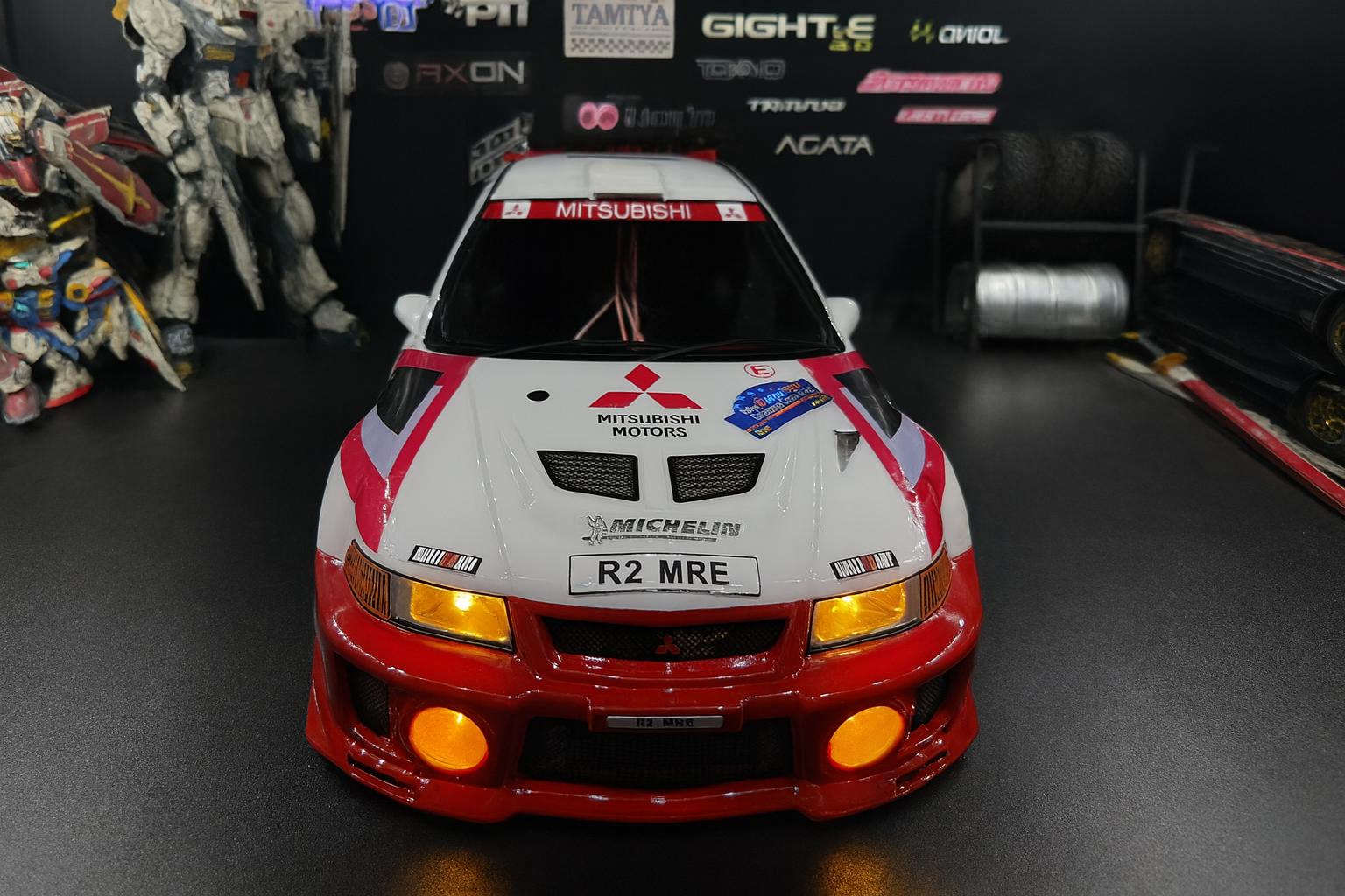 Tamiya 1/10 Mitsubishi Lancer Evolution V RC Body Shell (58713) – With Realistic LED Headlights & Taillights