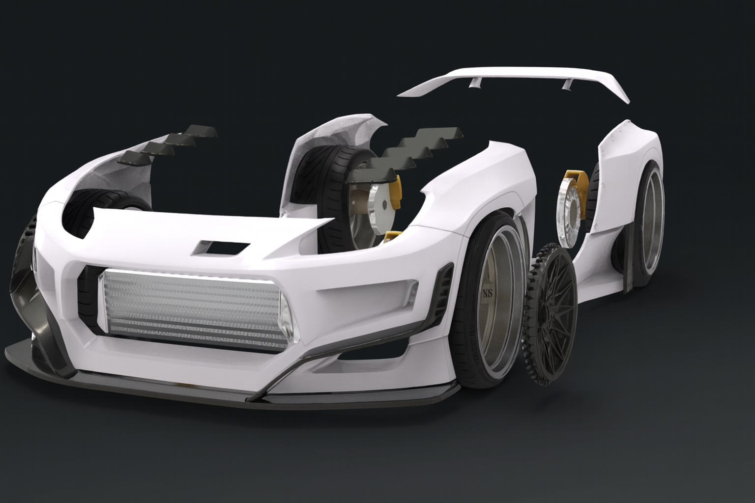 1/24 Toyota GR86 Pandem Widebody Resin Model Kit – Fits Tamiya 24361 | Includes Wheels & Tires | 3D-Printed Resin