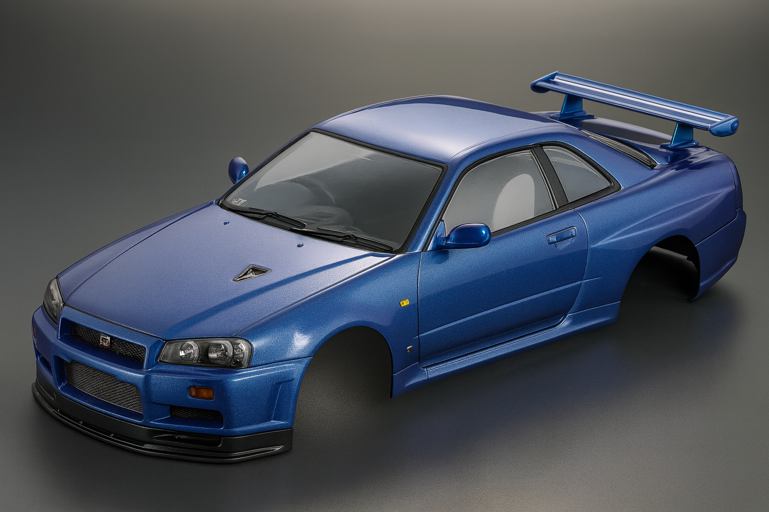 Killerbody Nissan Skyline GT-R R34 — 1/10 Pre-Painted RC Drift & Touring Body Shell (Blue / Champagne / Pearl White, 257mm)