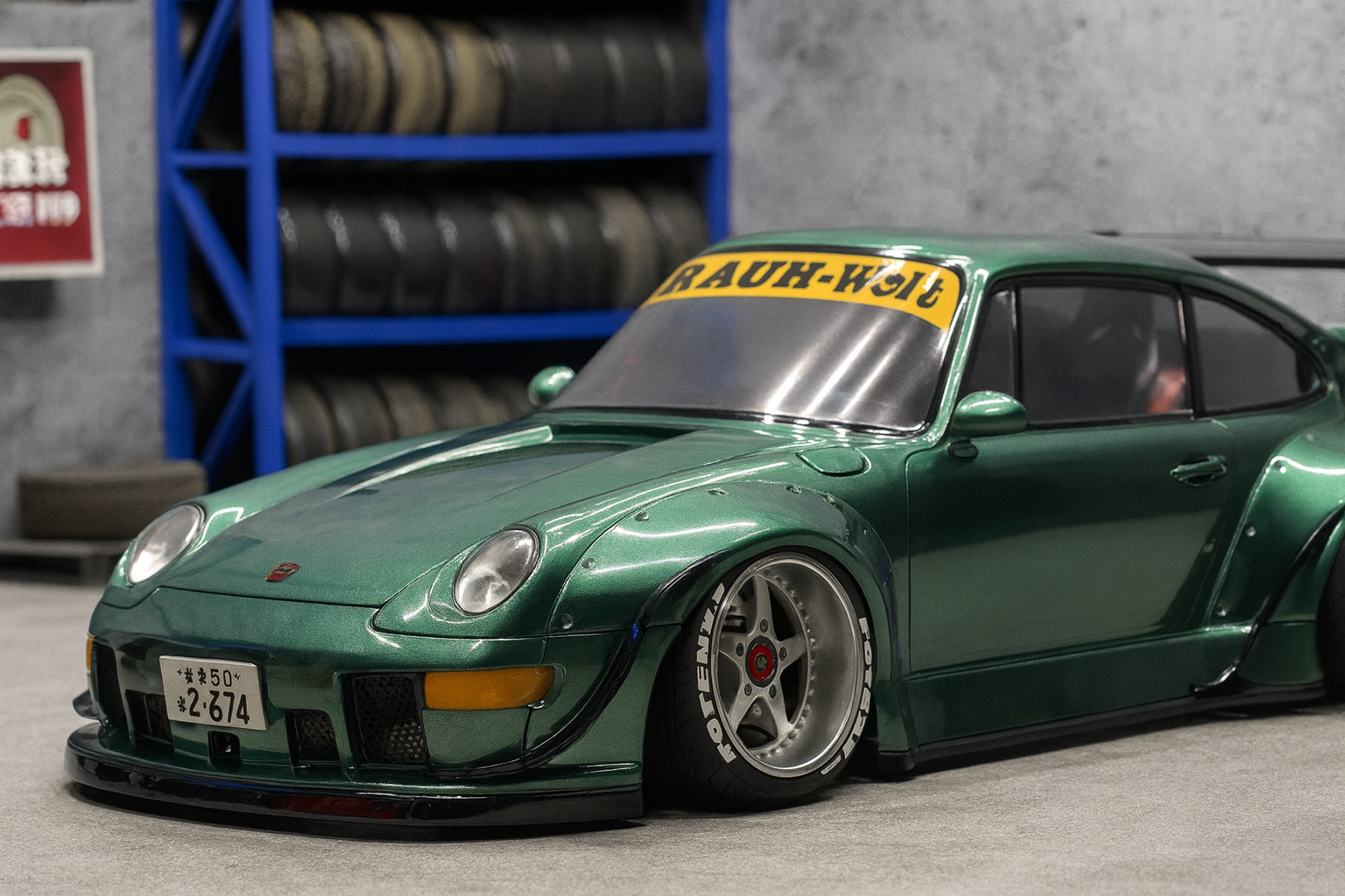 1/10 Porsche RWB RC Drift & On-Road Car Body Shell – Fully Painted with Realistic Headlights