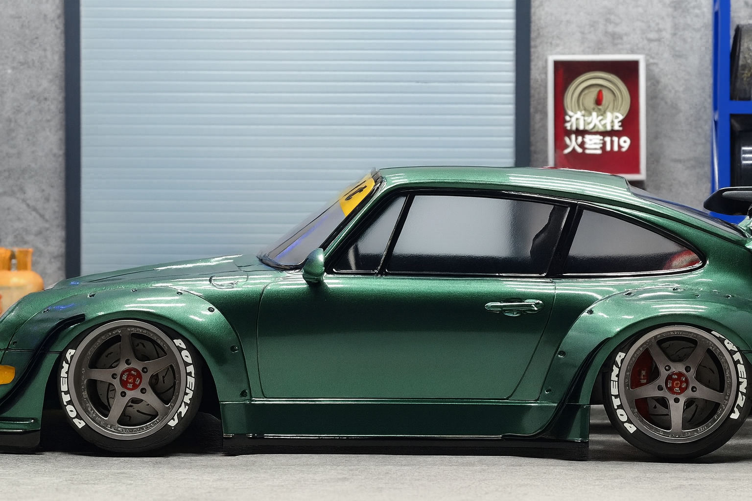 1/10 Porsche RWB RC Drift & On-Road Car Body Shell – Fully Painted with Realistic Headlights