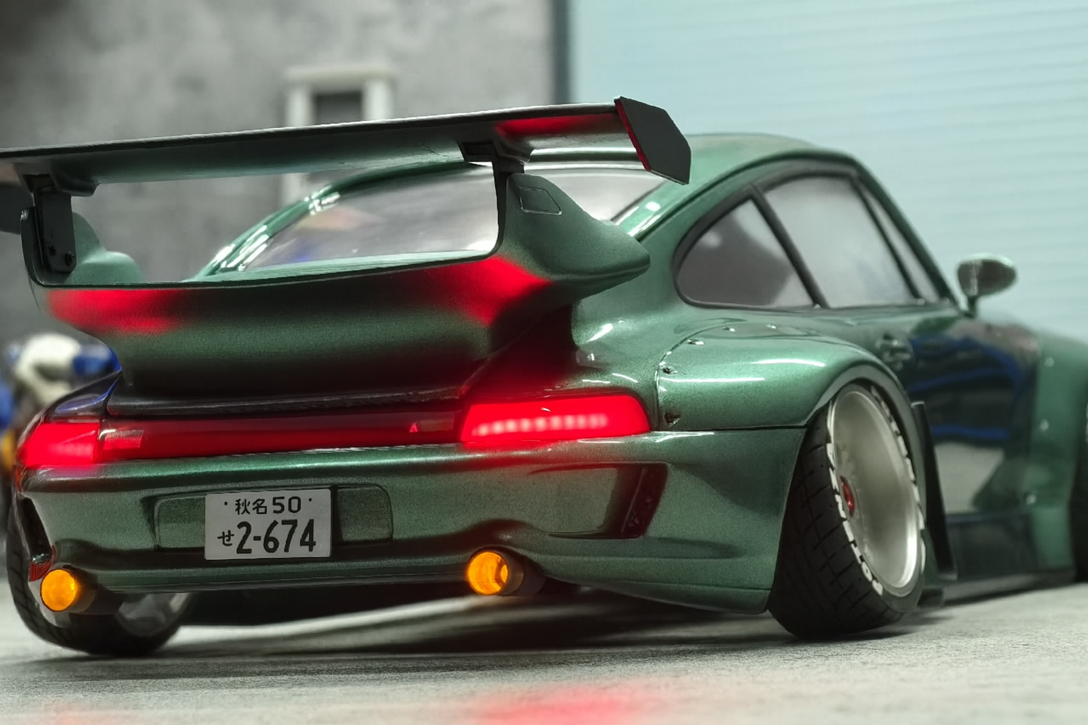 1/10 Porsche RWB RC Drift & On-Road Car Body Shell – Fully Painted with Realistic Headlights
