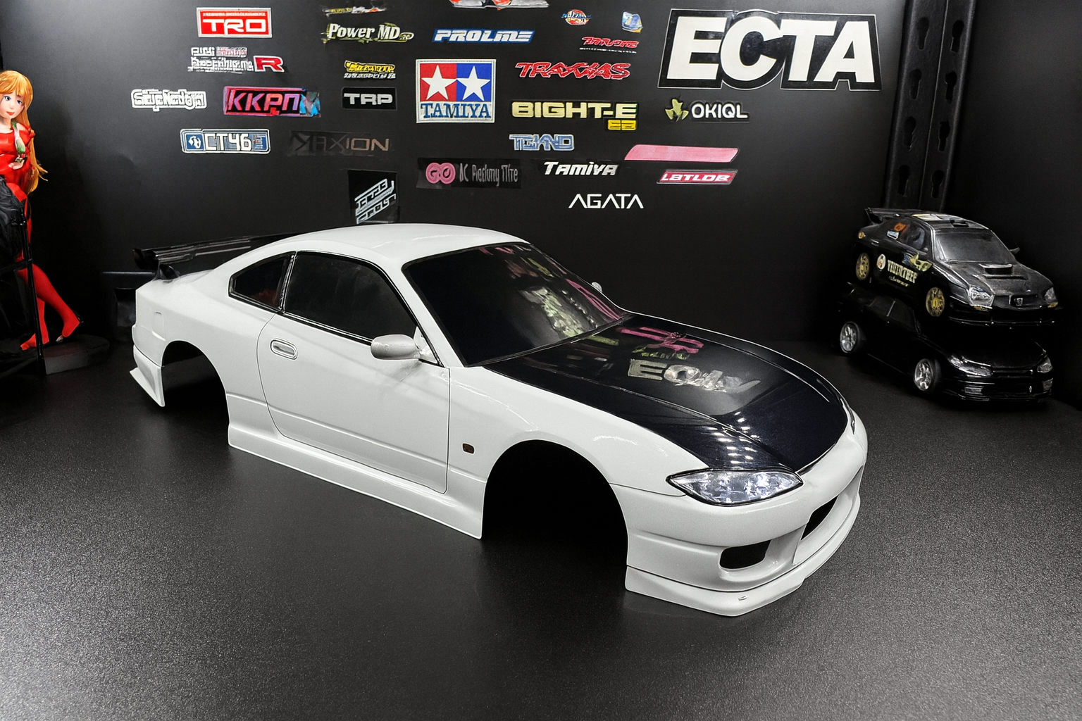 TAMIYA NISMO Silvia S15 White - 1/10 RC Drift Touring Car Body Shell w/ LED Headlights