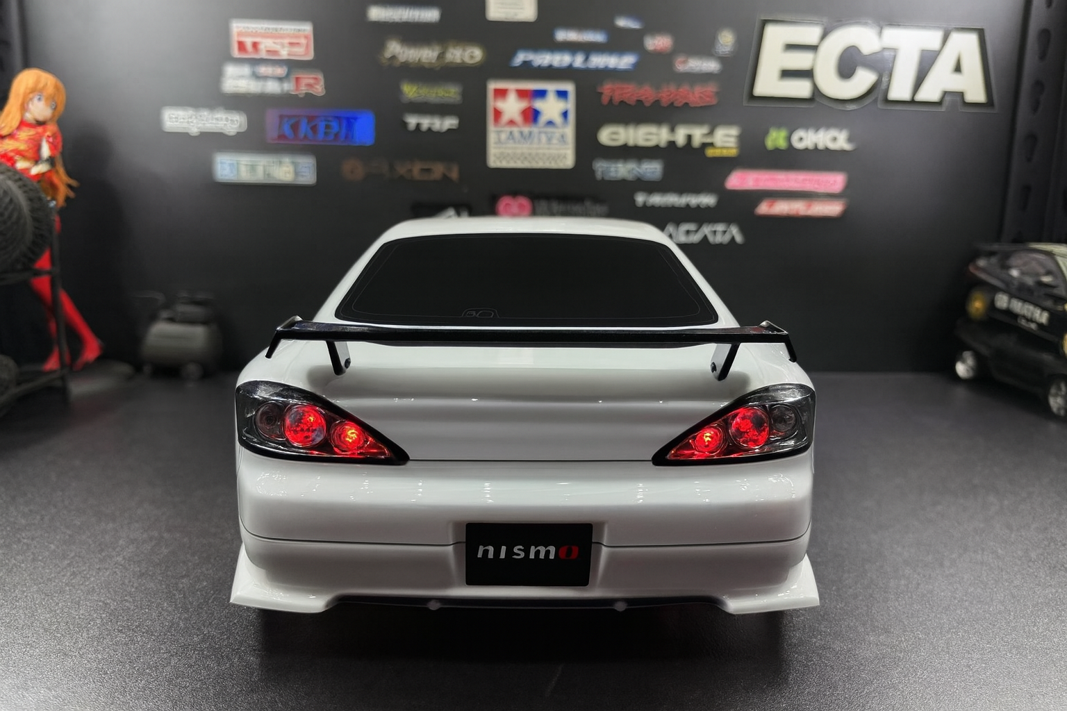 TAMIYA NISMO Silvia S15 White - 1/10 RC Drift Touring Car Body Shell w/ LED Headlights