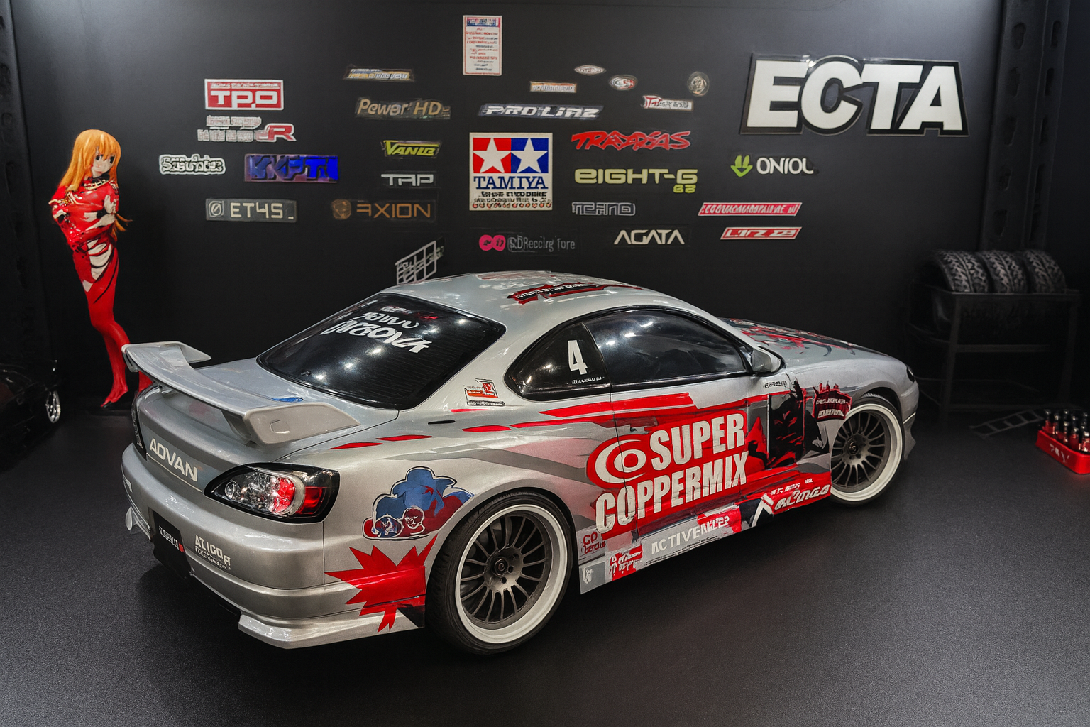 Tamiya Nismo Coppermix Silvia S15 — 1/10 RC Drift Car Body with LED Lights